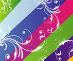 nine coloerd lines swirls vector